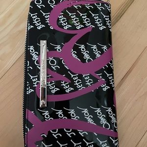 Betsey Johnson Black and Purple Women's Clutch Wallet